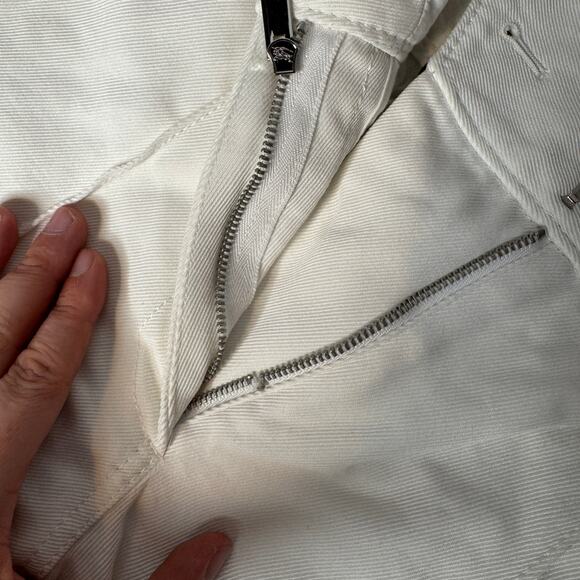 Burberry Skerton Front Pleat Cotton Drill High Waist Trouser's Pants Flawed 2 - Picture 2 of 5